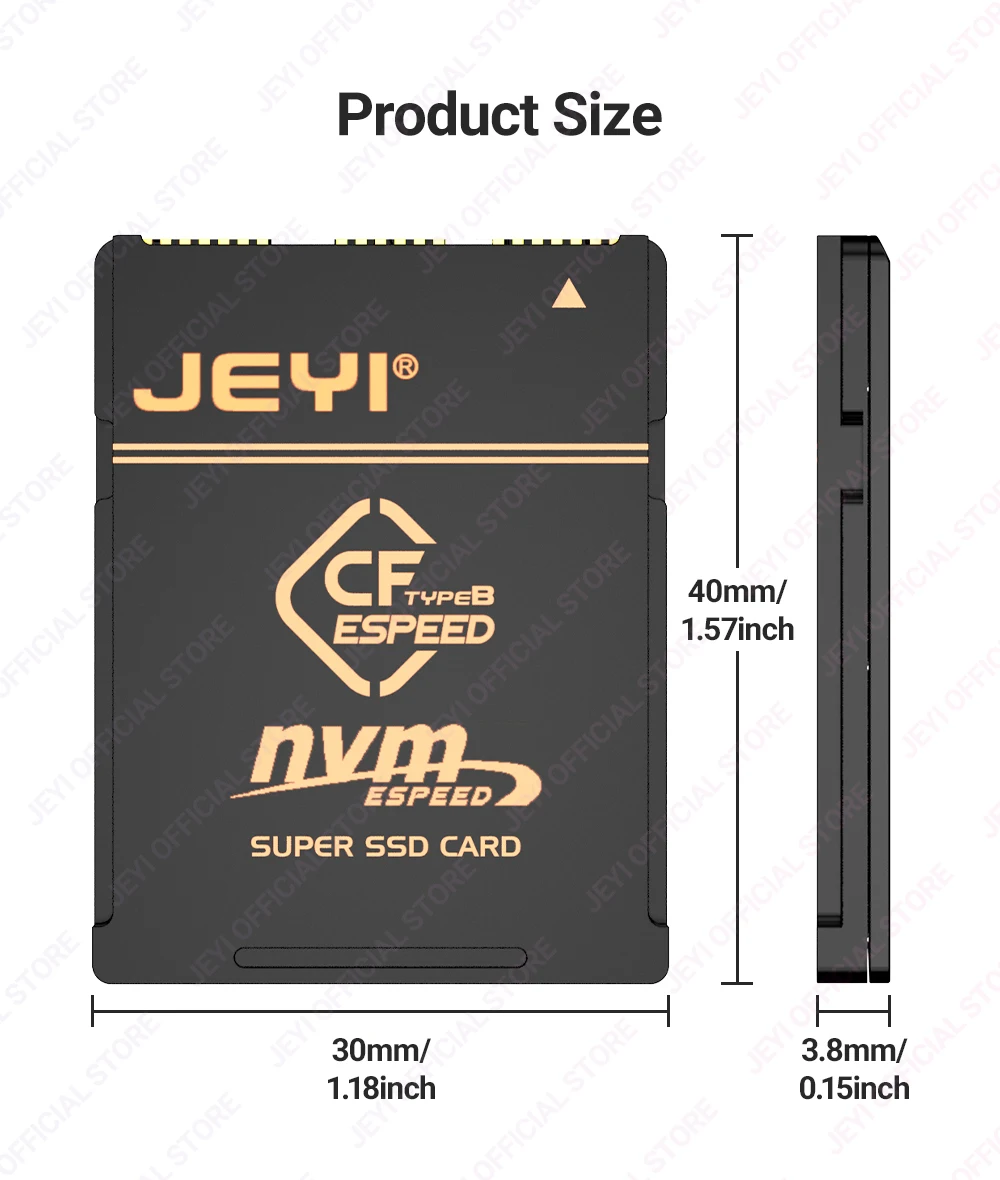JEYI 2230 M.2 NVMe SSD to CFE Type-B Pure Copper Adapter, Expansion Memory CFexpress Card For NIKON Z6/Z7/Z8/Z9/D6, CANON R3/R5C