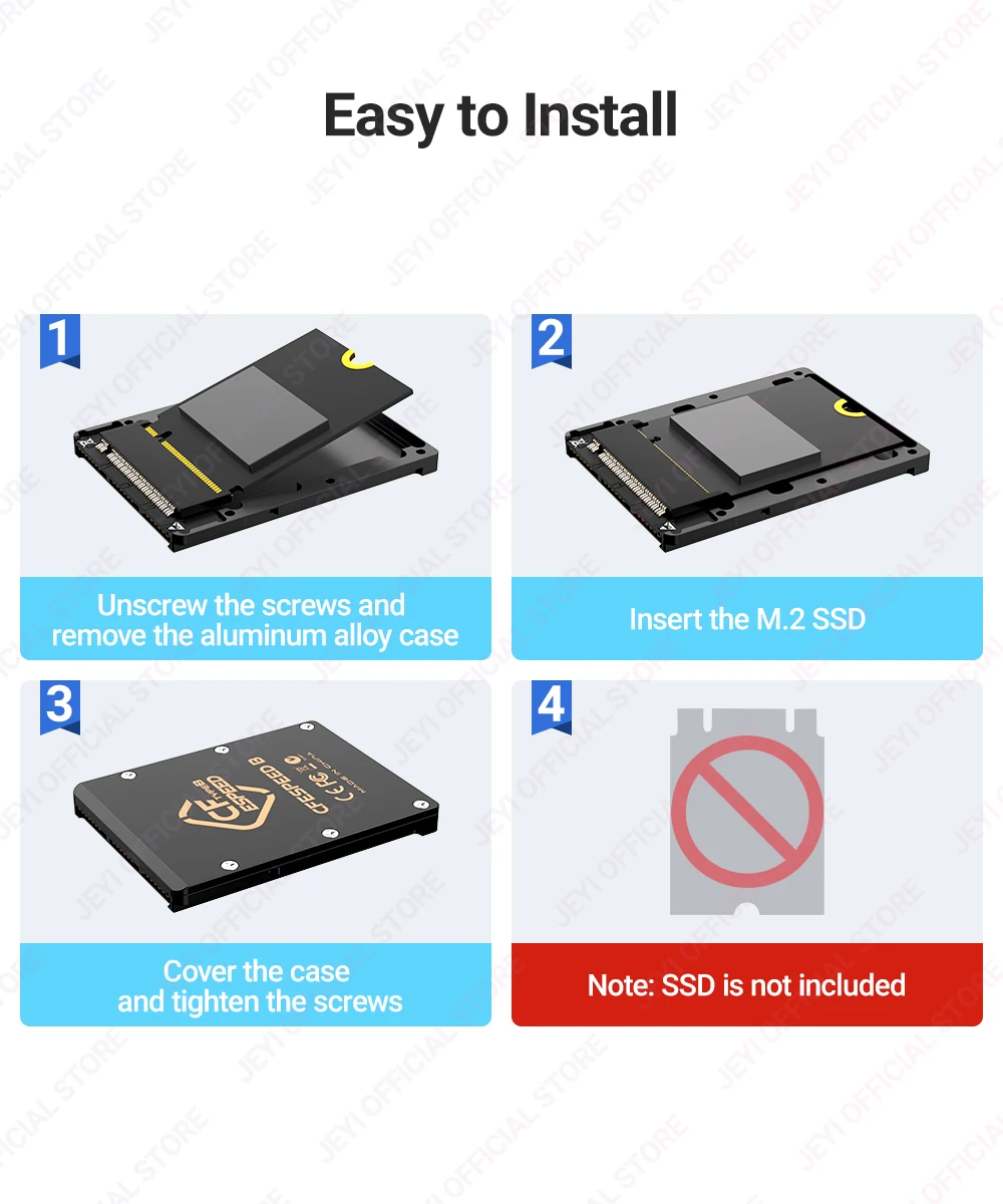 JEYI 2230 M.2 NVMe SSD to CFE Type-B Pure Copper Adapter, Expansion Memory CFexpress Card For NIKON Z6/Z7/Z8/Z9/D6, CANON R3/R5C