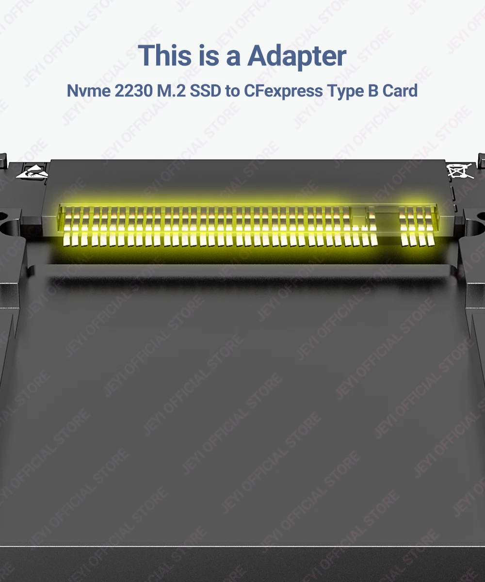 JEYI 2230 M.2 NVMe SSD to CFE Type-B Pure Copper Adapter, Expansion Memory CFexpress Card For NIKON Z6/Z7/Z8/Z9/D6, CANON R3/R5C