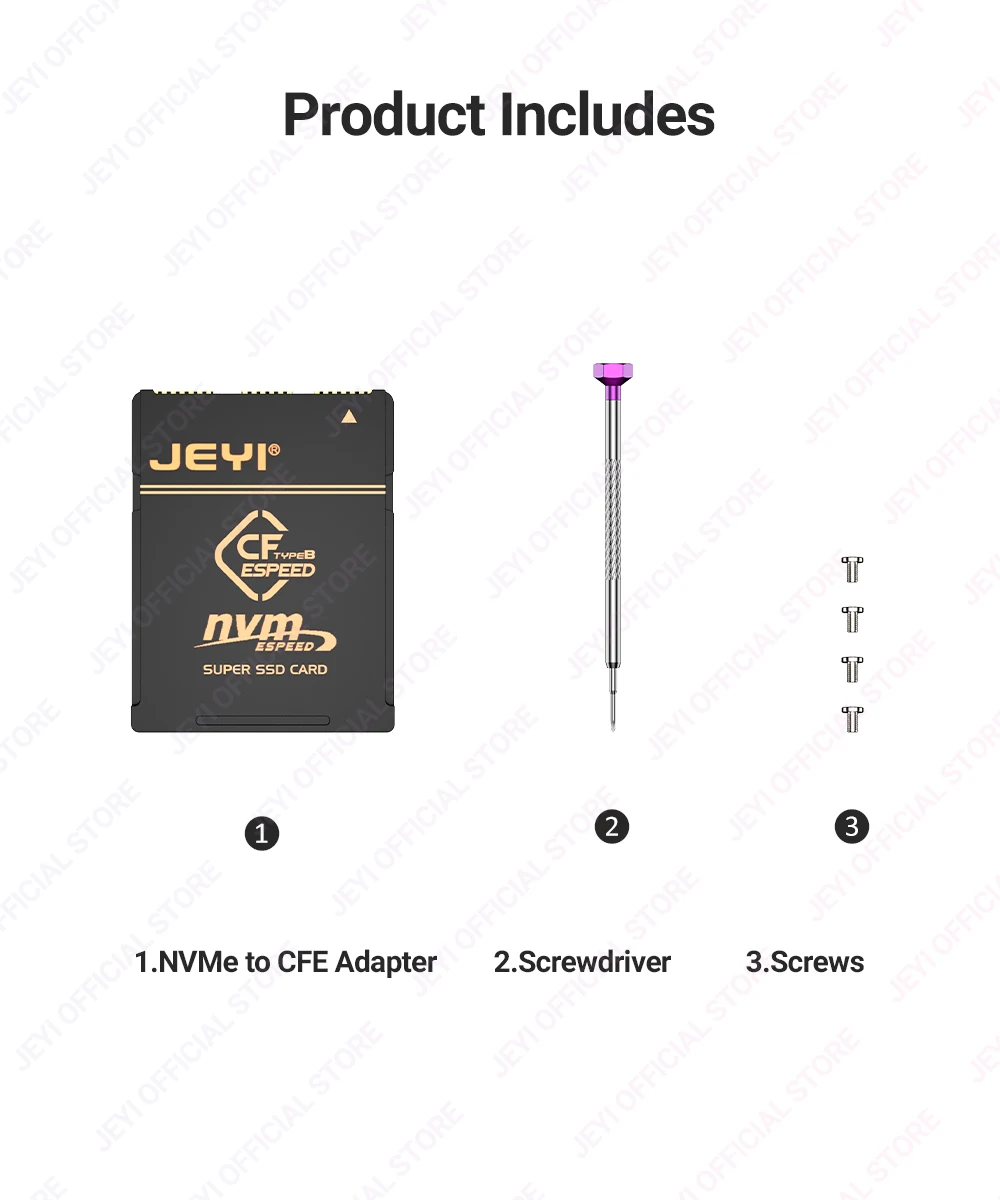 JEYI 2230 M.2 NVMe SSD to CFE Type-B Pure Copper Adapter, Expansion Memory CFexpress Card For NIKON Z6/Z7/Z8/Z9/D6, CANON R3/R5C
