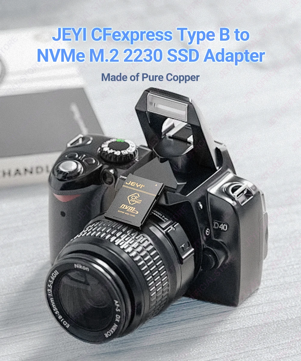 JEYI 2230 M.2 NVMe SSD to CFE Type-B Pure Copper Adapter, Expansion Memory CFexpress Card For NIKON Z6/Z7/Z8/Z9/D6, CANON R3/R5C