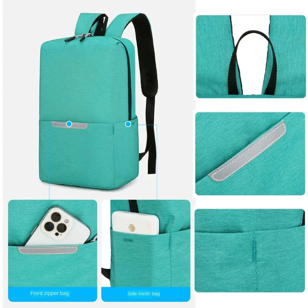 Women Men Casual Waterproof Small Backpack Large Capacity Schoolbag School Bags Solid Color Travel Bag Book Bags Teenagers