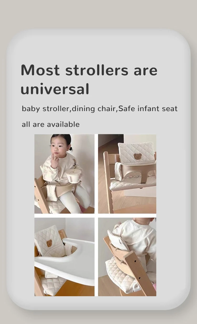 Cute Baby High Chair Cushion Bunny Bear Baby Back Cushion Baby Sitting More Comfortable Dining Chair Accessories Eating Cushion