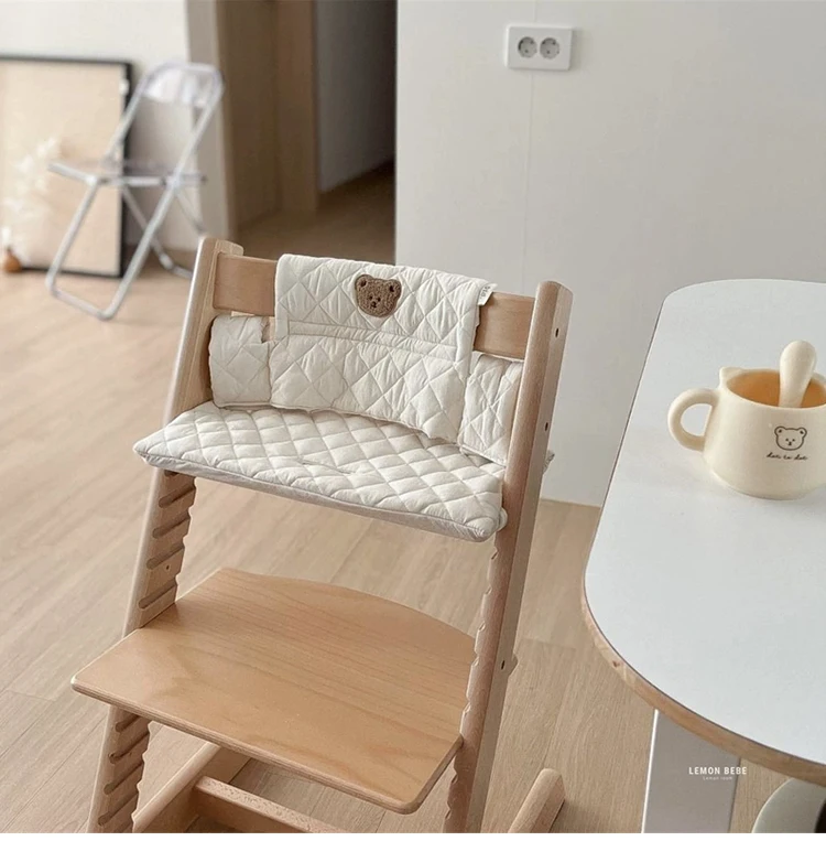 Cute Baby High Chair Cushion Bunny Bear Baby Back Cushion Baby Sitting More Comfortable Dining Chair Accessories Eating Cushion
