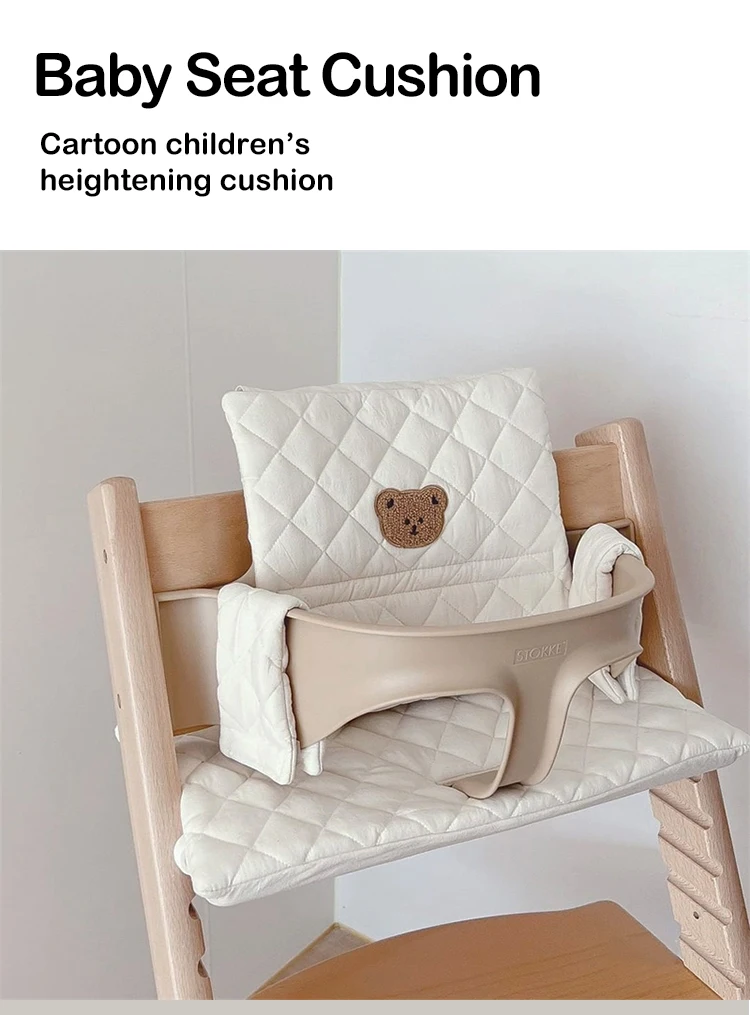 Cute Baby High Chair Cushion Bunny Bear Baby Back Cushion Baby Sitting More Comfortable Dining Chair Accessories Eating Cushion
