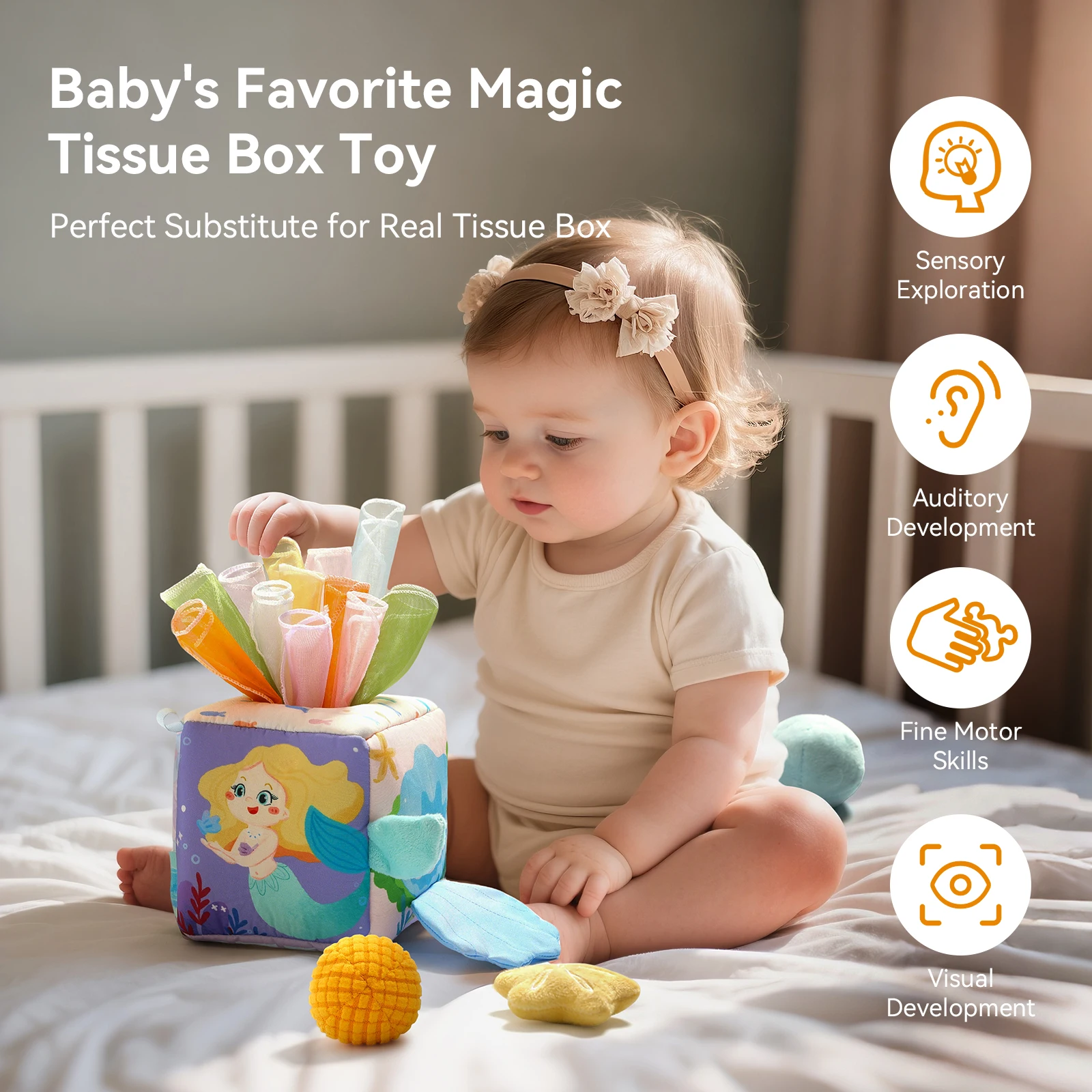 Montessori Toys Magic Cotton Animal Tissue Box Kids Finger Exercise Busy Board Toys Baby Educational Activity Sensory Game Gifts