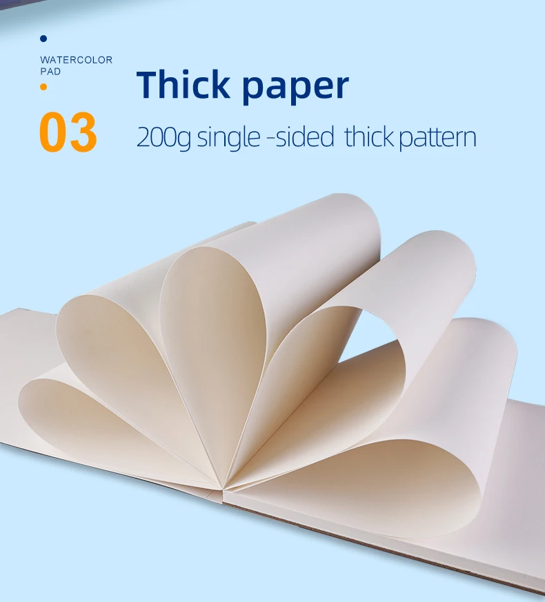 Watercolor Book with coarse grain, 200g, thickened with full wood pulp, art, painting and sketching, A3, A4, A5, 30Sheets/Book