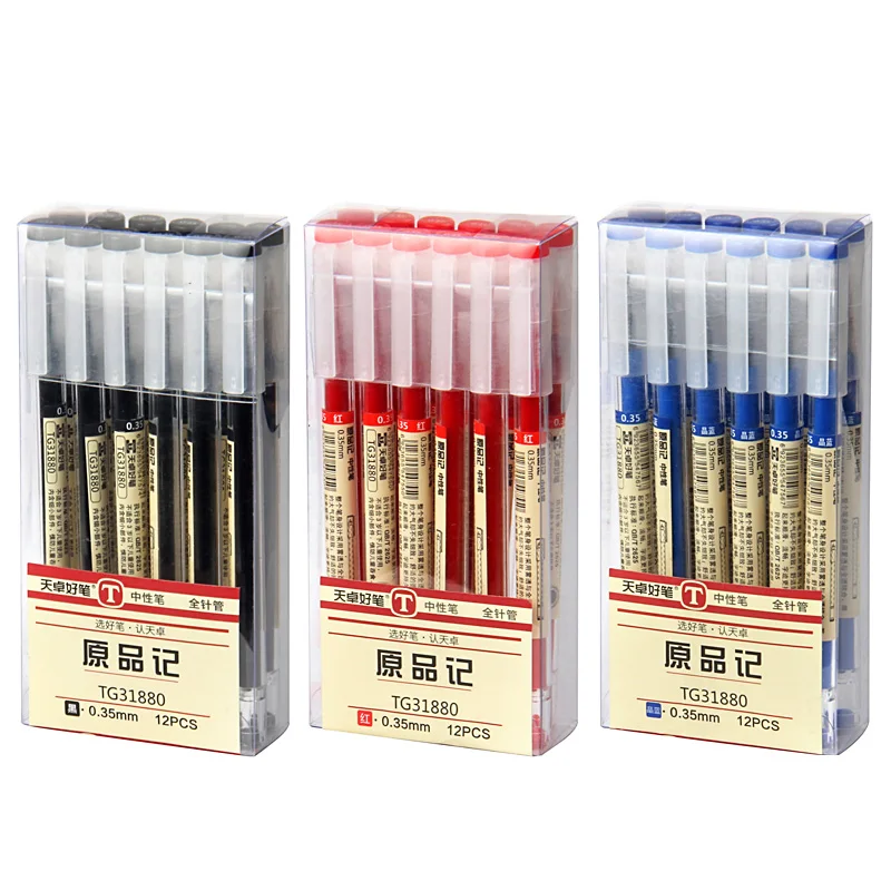 52/6Pcs 0.35mm Fine Gel Pen set Blue/Black Refills Rod for Marker Pens School Gelpen Office Student Writing Drawing Stationery