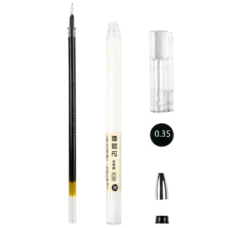 52/6Pcs 0.35mm Fine Gel Pen set Blue/Black Refills Rod for Marker Pens School Gelpen Office Student Writing Drawing Stationery