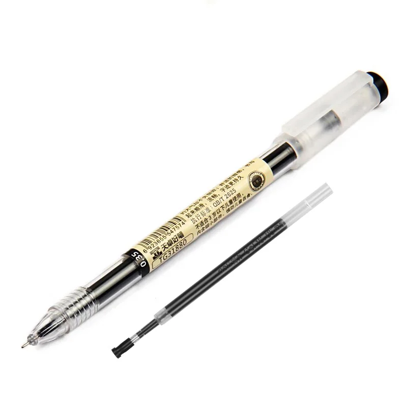 52/6Pcs 0.35mm Fine Gel Pen set Blue/Black Refills Rod for Marker Pens School Gelpen Office Student Writing Drawing Stationery