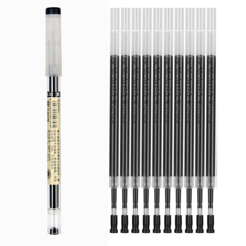 52/6Pcs 0.35mm Fine Gel Pen set Blue/Black Refills Rod for Marker Pens School Gelpen Office Student Writing Drawing Stationery