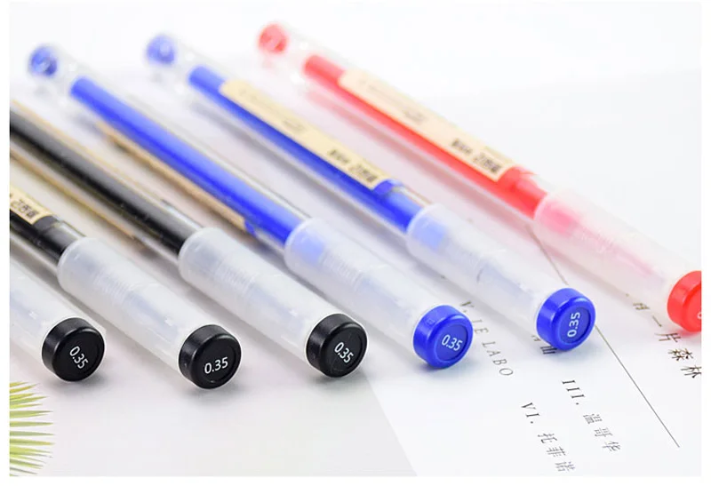 52/6Pcs 0.35mm Fine Gel Pen set Blue/Black Refills Rod for Marker Pens School Gelpen Office Student Writing Drawing Stationery