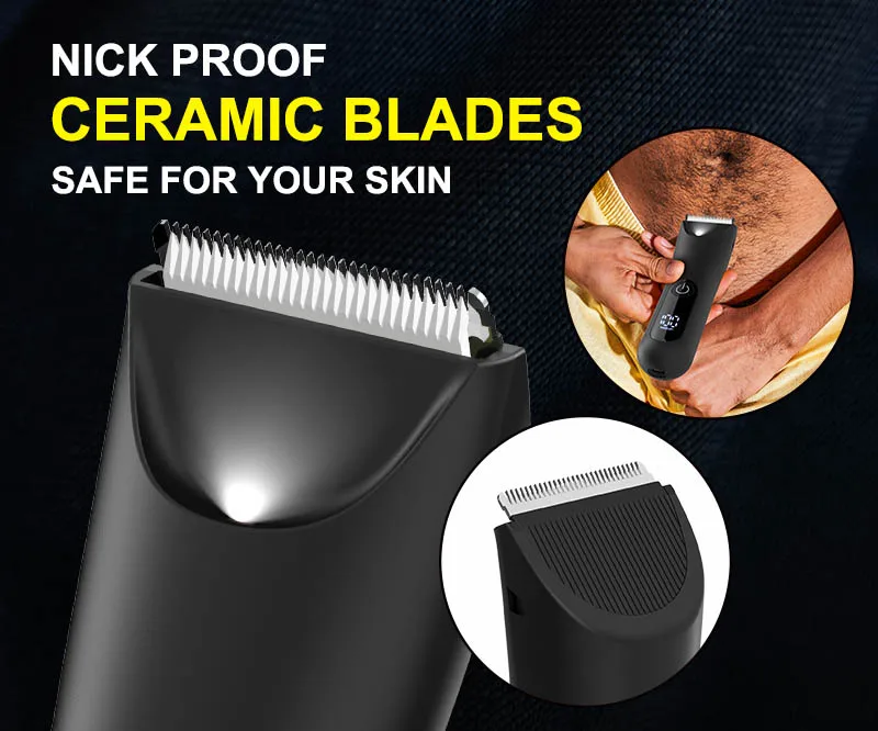 The Ballber Pro Electric Groin & Body Hair Trimmer for Men - Mens Body Groomer Kitfor Privates -Shaver for Hard to Reach Areas