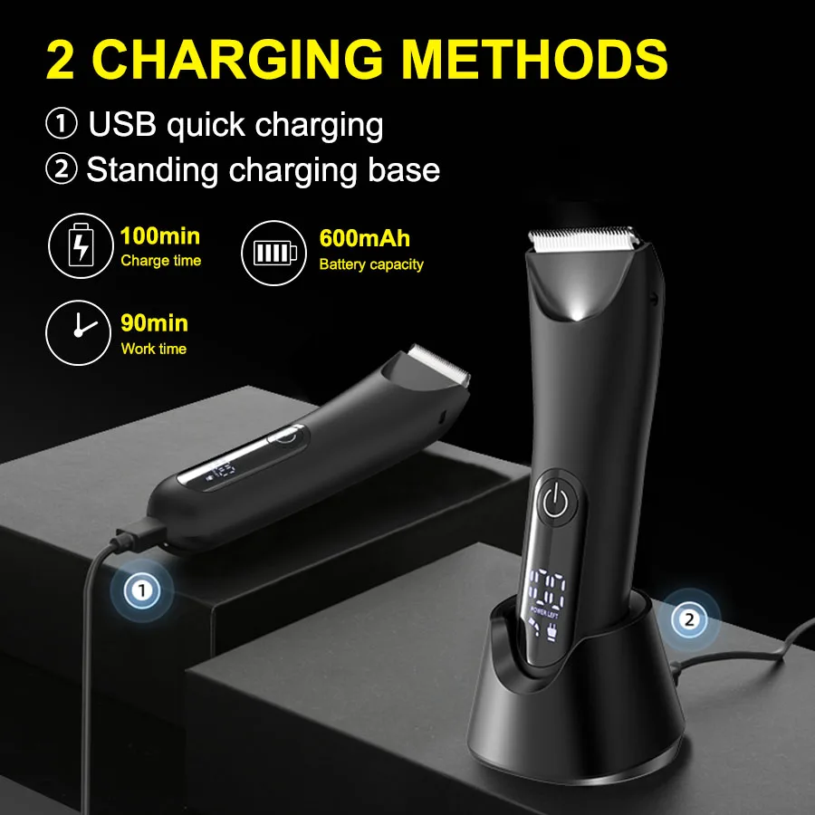 The Ballber Pro Electric Groin & Body Hair Trimmer for Men - Mens Body Groomer Kitfor Privates -Shaver for Hard to Reach Areas