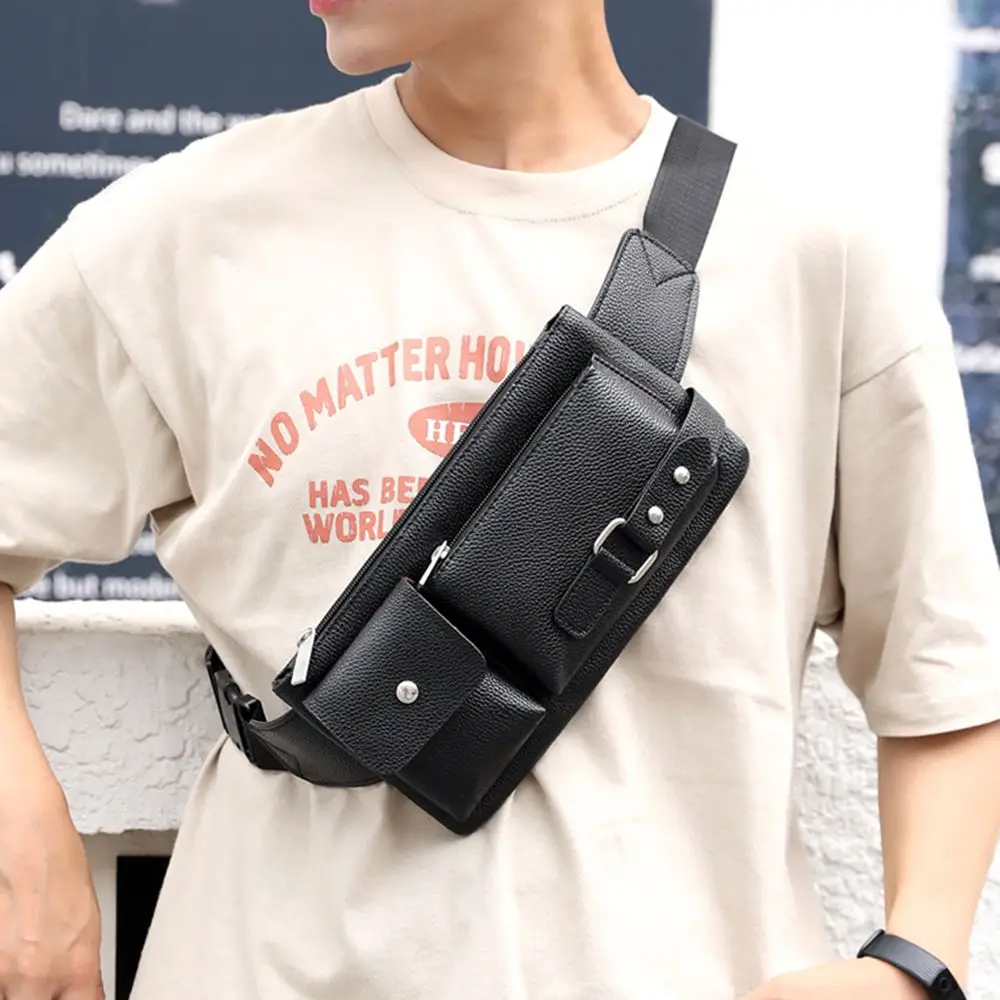 Fashion Waist Bag Casual Fanny Pack Purse Large Phone Belt Bag Leather Outdoor Travel Phone Bag Men Women