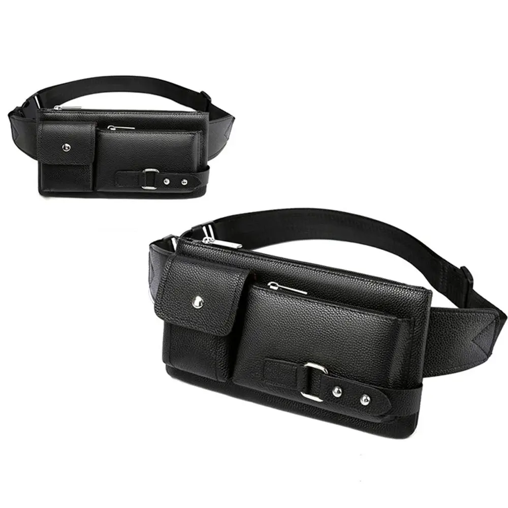 Fashion Waist Bag Casual Fanny Pack Purse Large Phone Belt Bag Leather Outdoor Travel Phone Bag Men Women