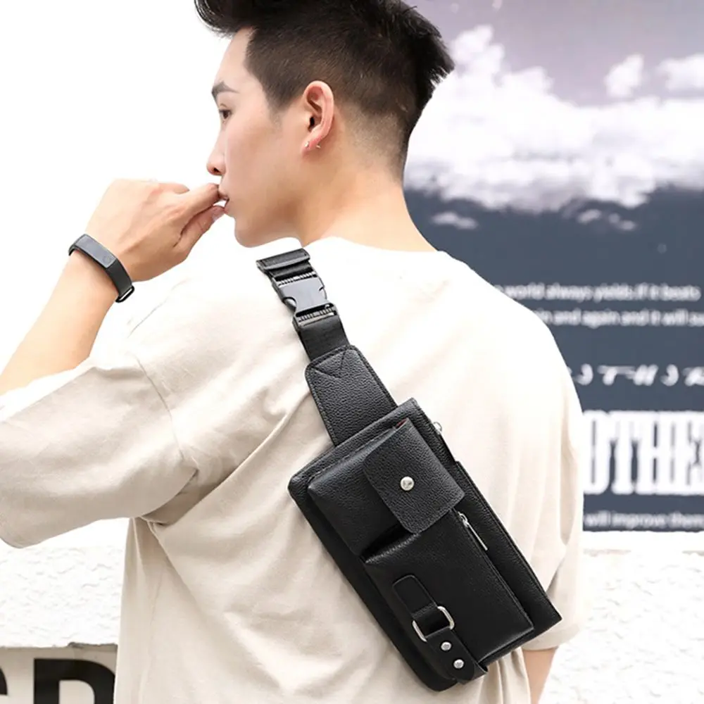 Fashion Waist Bag Casual Fanny Pack Purse Large Phone Belt Bag Leather Outdoor Travel Phone Bag Men Women