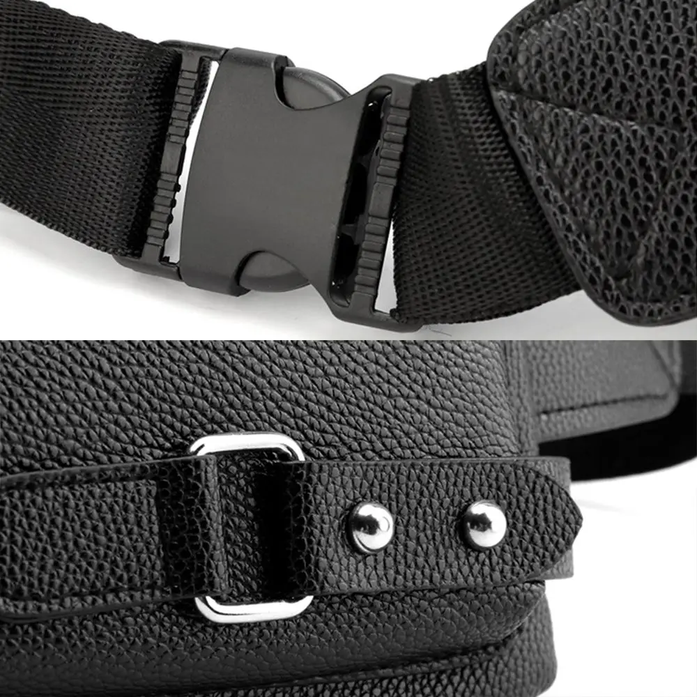 Fashion Waist Bag Casual Fanny Pack Purse Large Phone Belt Bag Leather Outdoor Travel Phone Bag Men Women