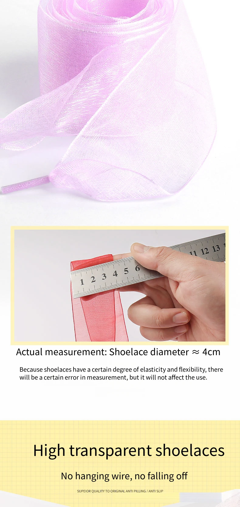 4cm Wider Flat Silk Shoelace Fashion Chiffon Yarn Shoelaces Sneakers Rope Laces for Shoes 100/120/140/160CM Shoes Accessories