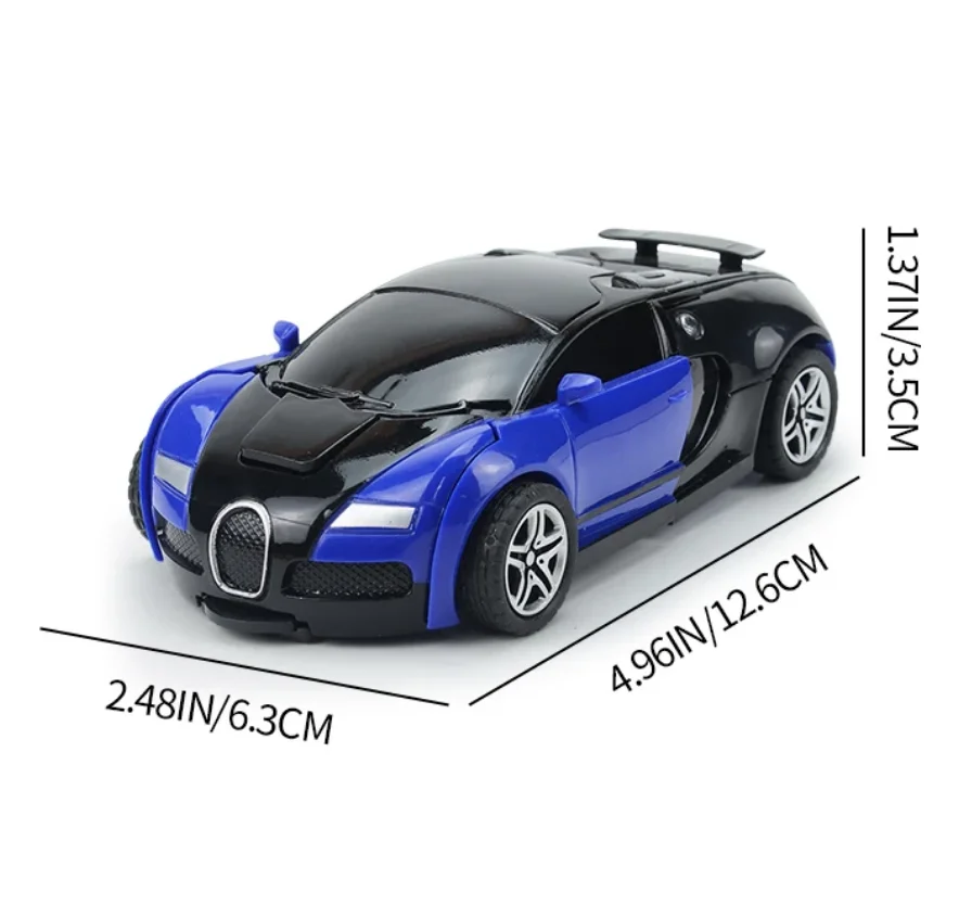 Mini Transform Car Robot Model Car One Click Automatic Collision Deformation Robot Dual Form Toy Car Vehicle Race Car Boy Gift