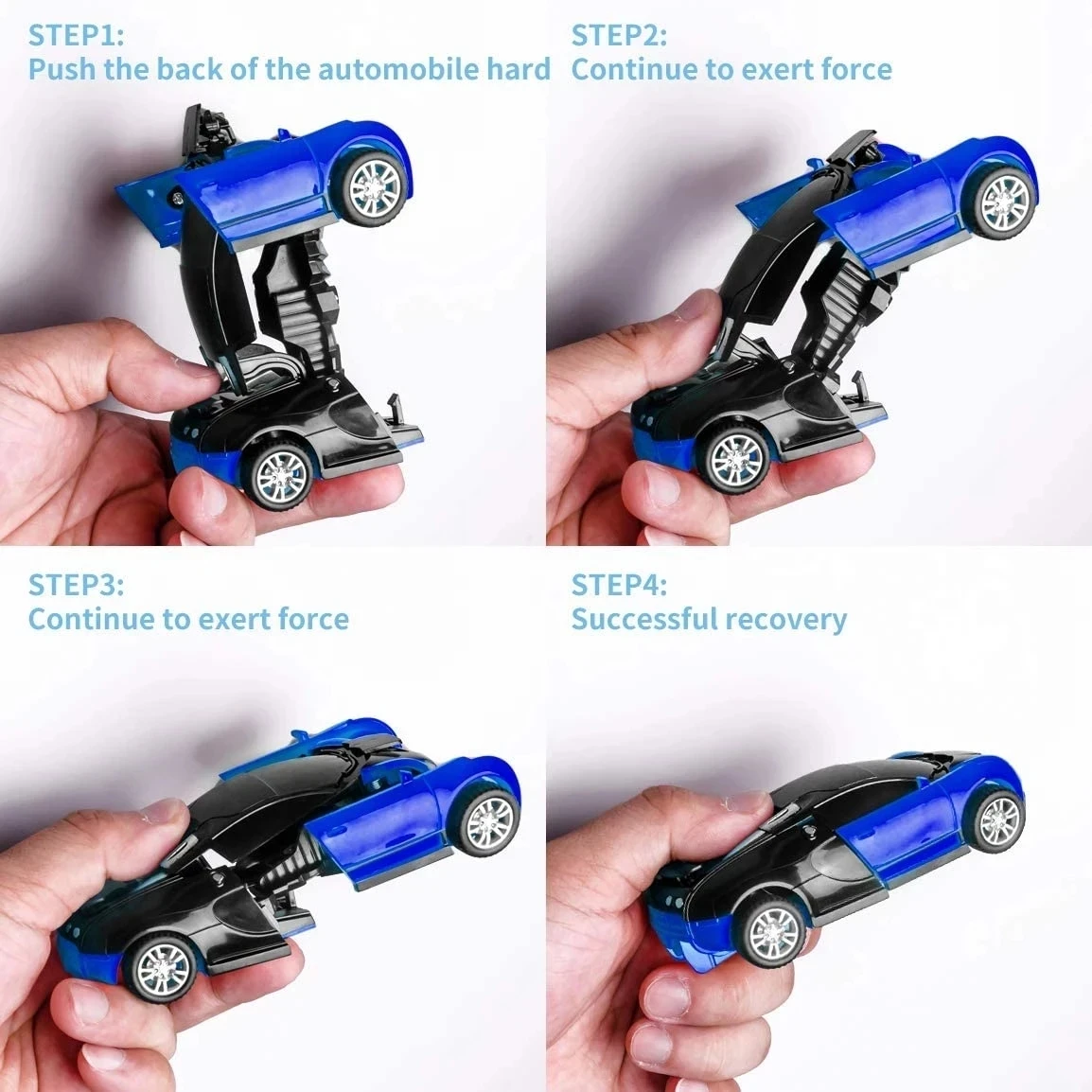 Mini Transform Car Robot Model Car One Click Automatic Collision Deformation Robot Dual Form Toy Car Vehicle Race Car Boy Gift
