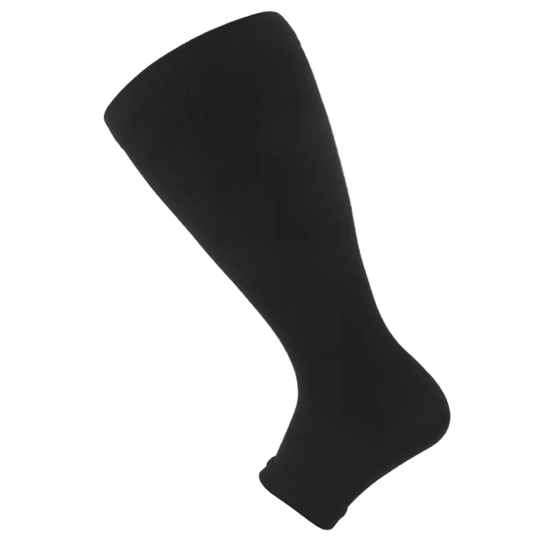 1Pair 2XL-7XL Plus Size Compression Socks Open Toe Compression Women& Men 15-20mmHg Wide Calf Knee High Toeless Compression Sock