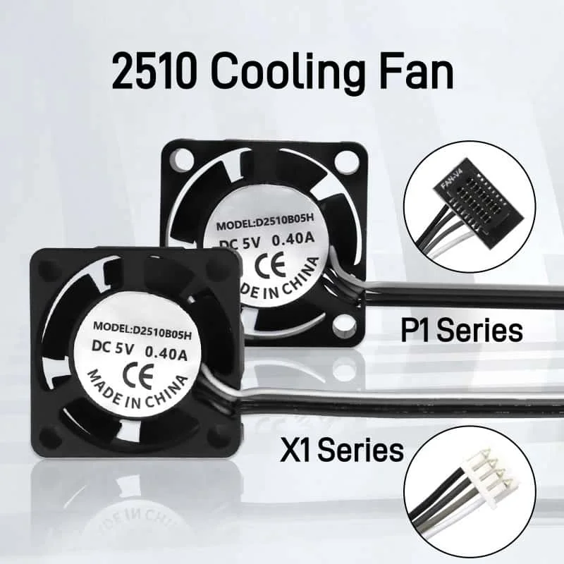 2510 Fan for Bambu Lab X1/P1 Hotend Cooling Fan with Cable Rapid Cooling Fan for Bambu X1C P1S P1P 3D Printer Accessories