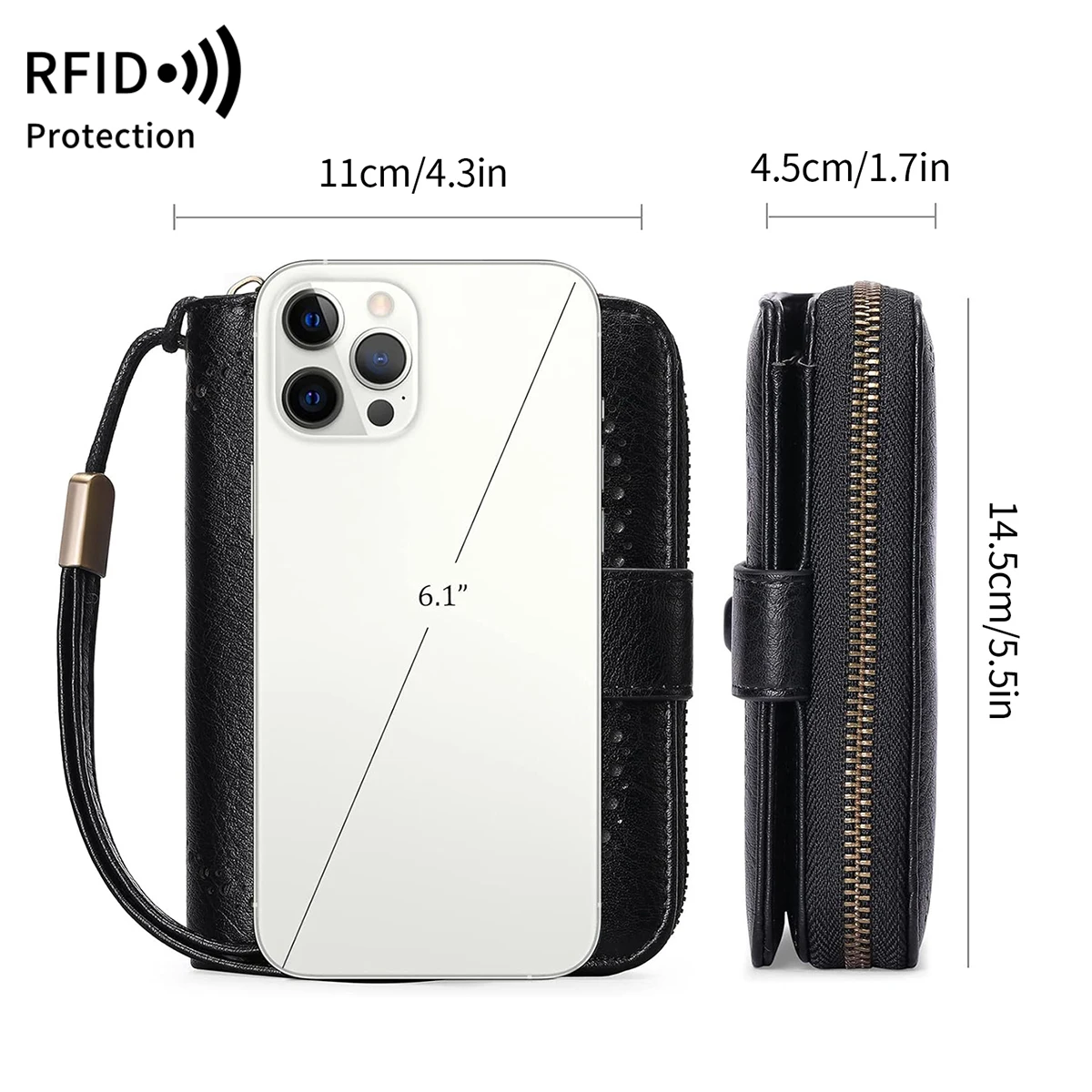 MIYIN Retro Large Capacity RFID Shielded Women's Short Wallet Multi Card Slot Organ Credit Card Bag Multi Functional Zero Wallet