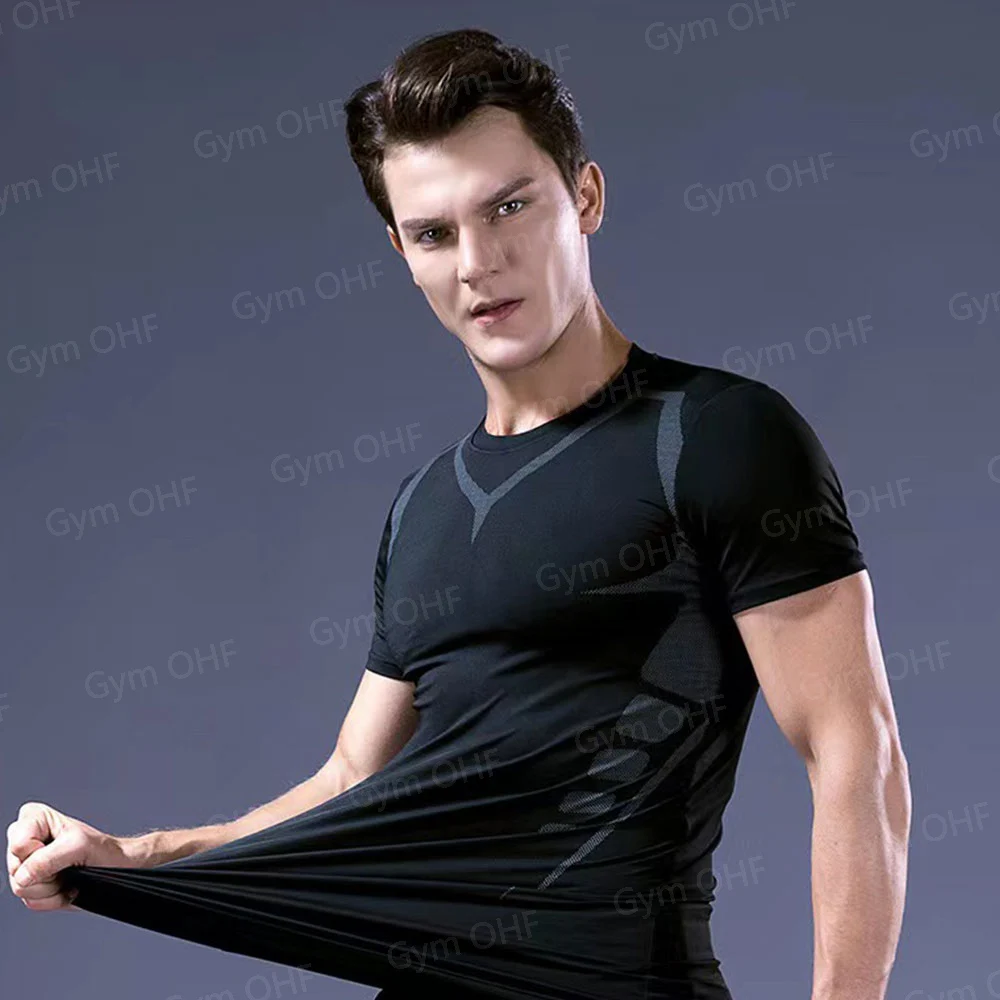 Compression Shirt Men Running Quick Dry Gym Jogging Sports Shirts Rashguard Tops Short Sleeve T-Shirt Anime Berserk-Summer