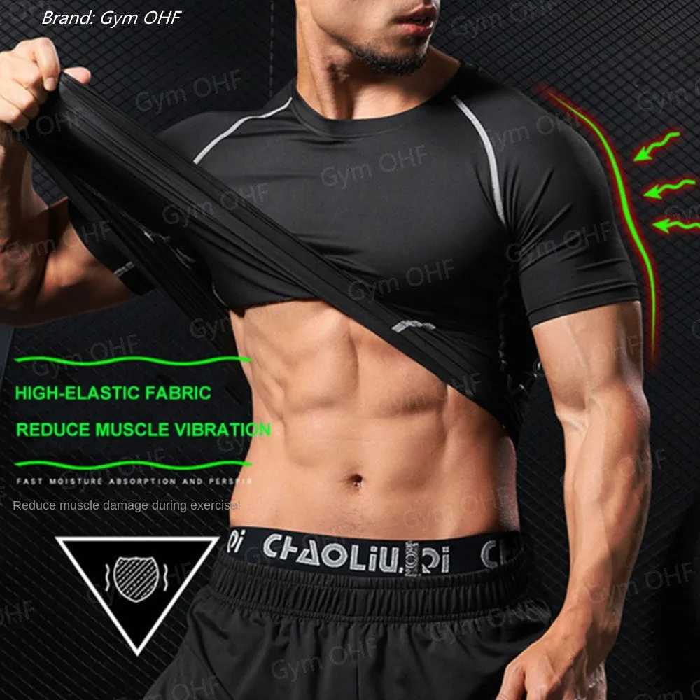 Compression Shirt Men Running Quick Dry Gym Jogging Sports Shirts Rashguard Tops Short Sleeve T-Shirt Anime Berserk-Summer