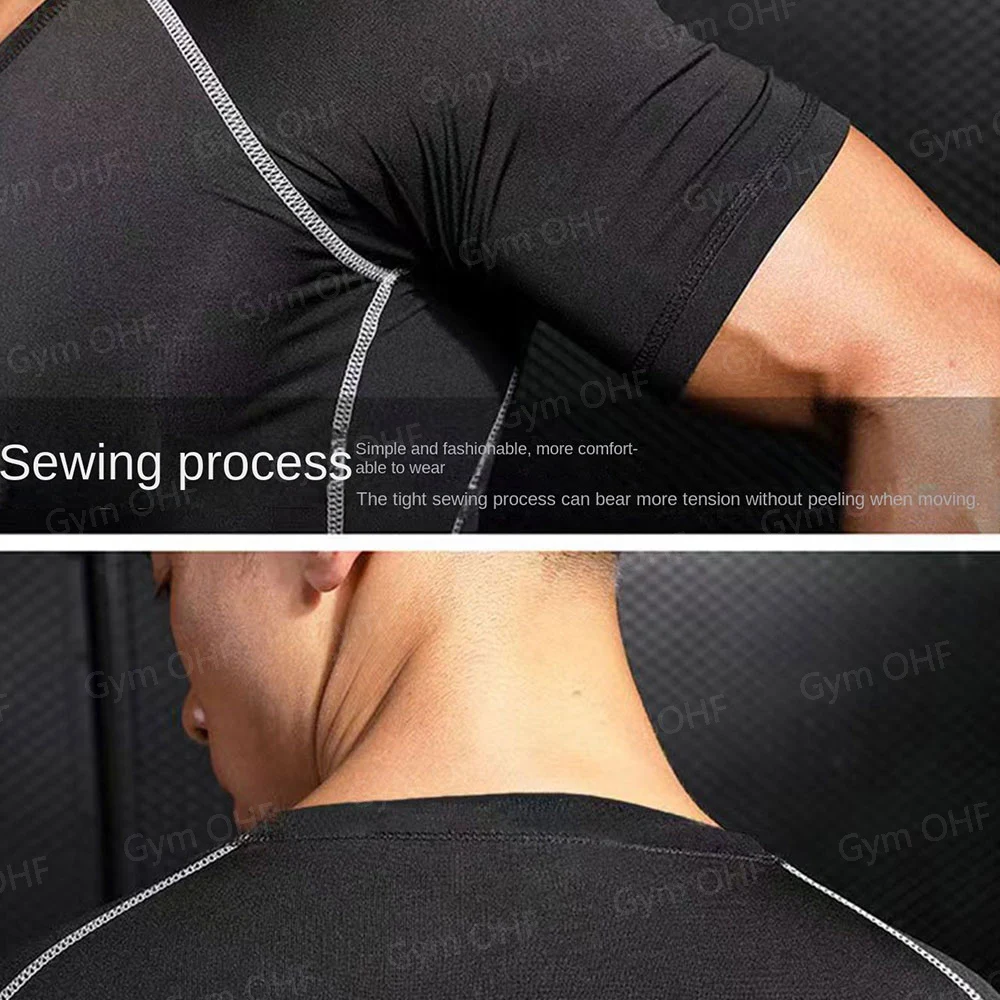 Compression Shirt Men Running Quick Dry Gym Jogging Sports Shirts Rashguard Tops Short Sleeve T-Shirt Anime Berserk-Summer