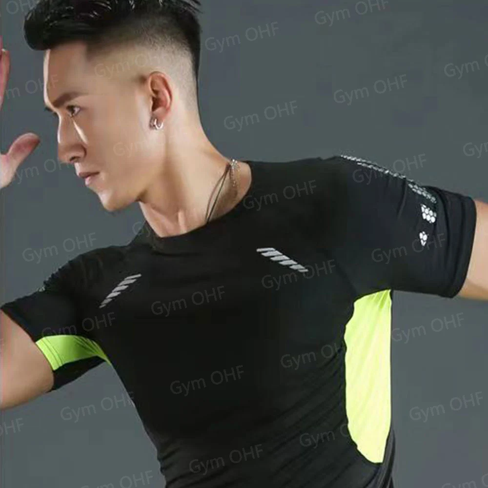 Compression Shirt Men Running Quick Dry Gym Jogging Sports Shirts Rashguard Tops Short Sleeve T-Shirt Anime Berserk-Summer