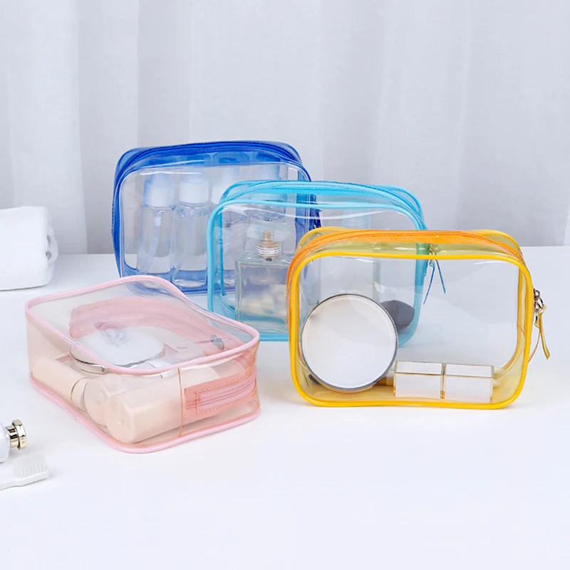 1PC Large Capacity Waterproof Cosmetic Bag Clear Summer Storage Makeup Organizer Bags Supplies Girl Transparent Pencil Case