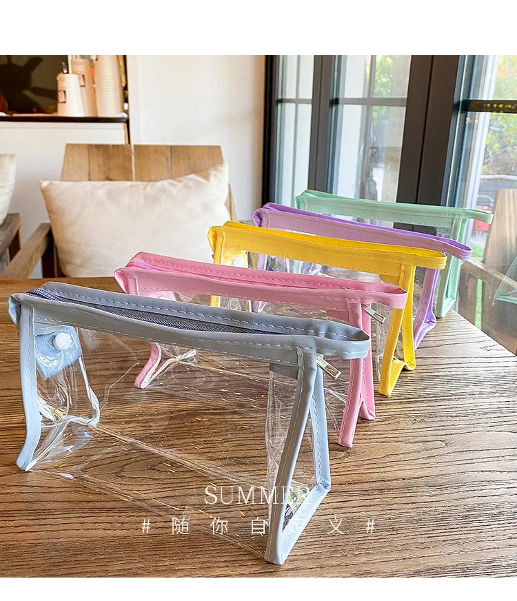 1PC Large Capacity Waterproof Cosmetic Bag Clear Summer Storage Makeup Organizer Bags Supplies Girl Transparent Pencil Case