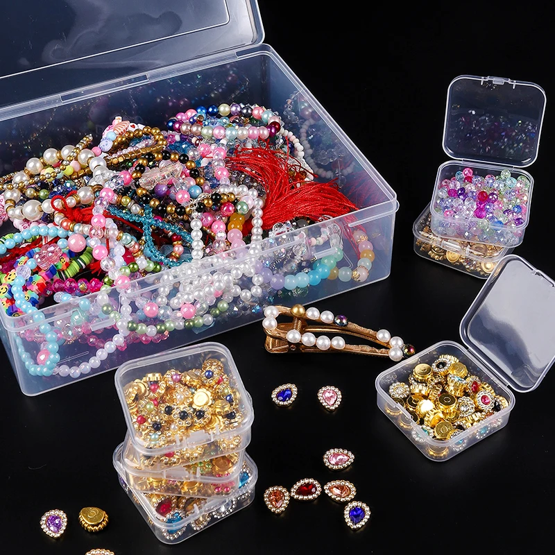 Bead Organizer Box 30Pcs Small Clear Plastic Bead Storage Containers with Hinged Lid for Storage of Small Items Crafts Jewelry