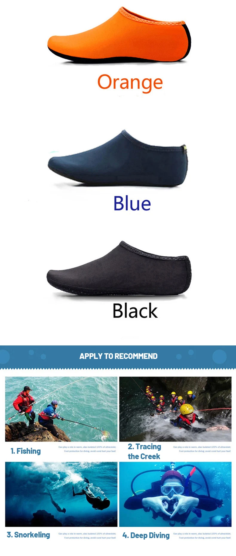 Summer Outdoor Beach Shoes and Socks for Women Swimming Non slip Soft Bottom Quick drying Creeper Socks