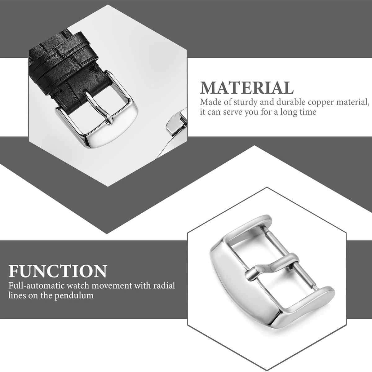 10/12/14/16/18/20/22/24mm Watchbands Buckle Stainless Steel Pin Clasp Watch Accessories Leather Band Strap Watch Buckle