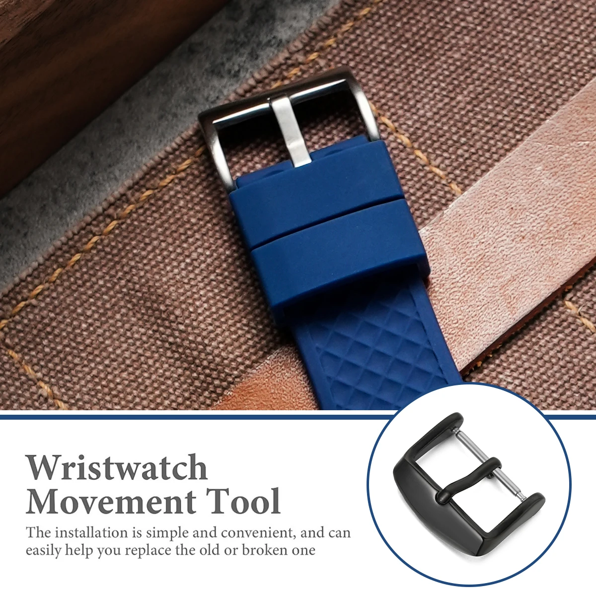 10/12/14/16/18/20/22/24mm Watchbands Buckle Stainless Steel Pin Clasp Watch Accessories Leather Band Strap Watch Buckle