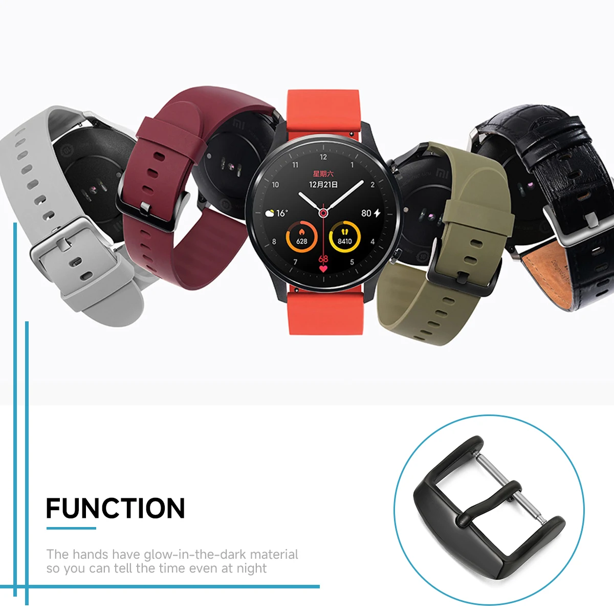10/12/14/16/18/20/22/24mm Watchbands Buckle Stainless Steel Pin Clasp Watch Accessories Leather Band Strap Watch Buckle