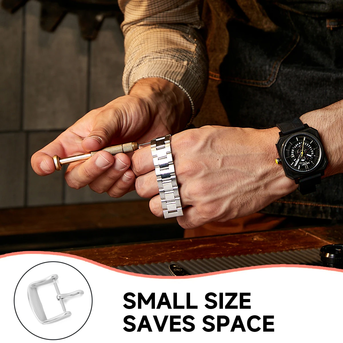 10/12/14/16/18/20/22/24mm Watchbands Buckle Stainless Steel Pin Clasp Watch Accessories Leather Band Strap Watch Buckle
