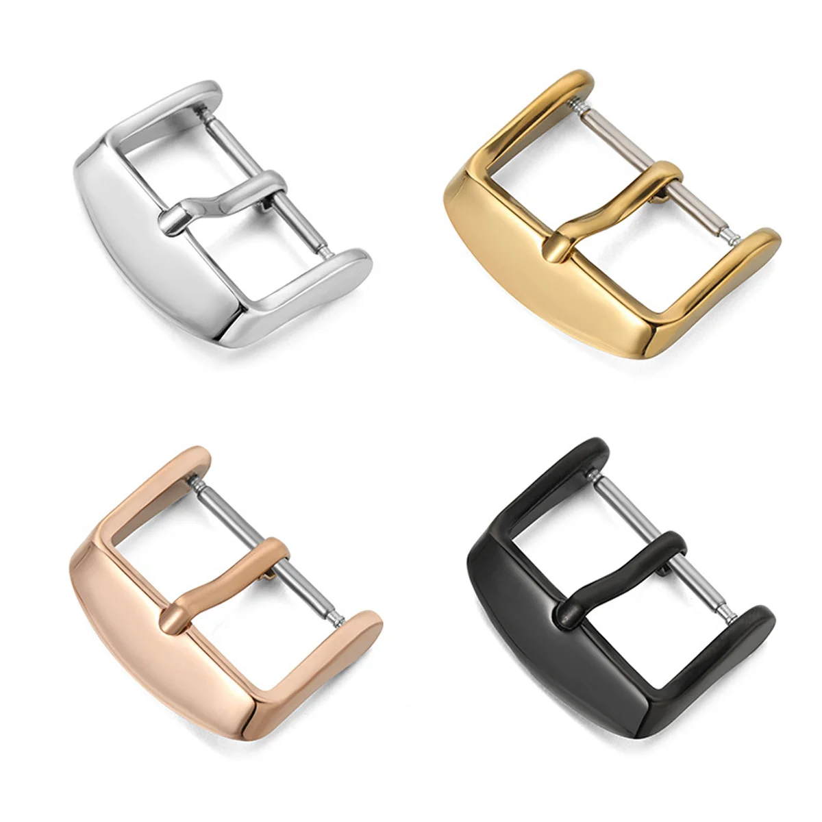 10/12/14/16/18/20/22/24mm Watchbands Buckle Stainless Steel Pin Clasp Watch Accessories Leather Band Strap Watch Buckle
