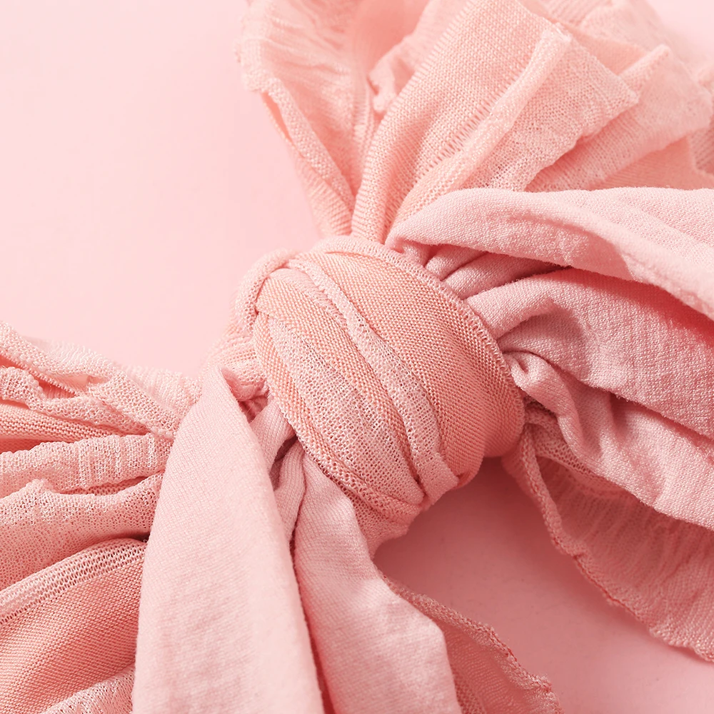 Bow Baby Headbands For Newborn Soft Elastic Nylon Hair Bands Ruffle Bow Infant Headband For Kid Girl Headwear Hair Accessories