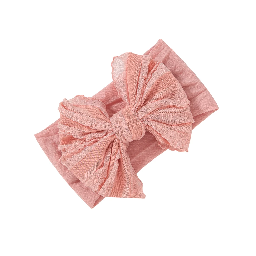 Bow Baby Headbands For Newborn Soft Elastic Nylon Hair Bands Ruffle Bow Infant Headband For Kid Girl Headwear Hair Accessories
