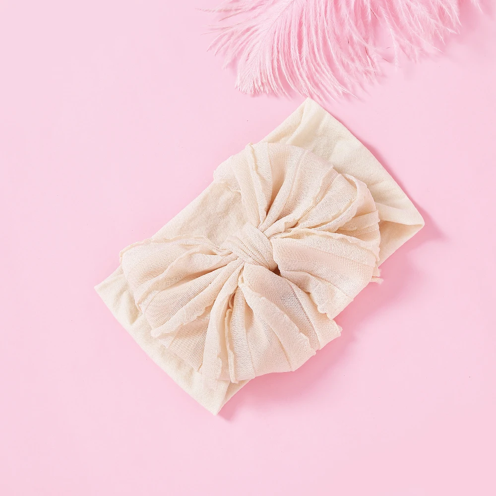 Bow Baby Headbands For Newborn Soft Elastic Nylon Hair Bands Ruffle Bow Infant Headband For Kid Girl Headwear Hair Accessories