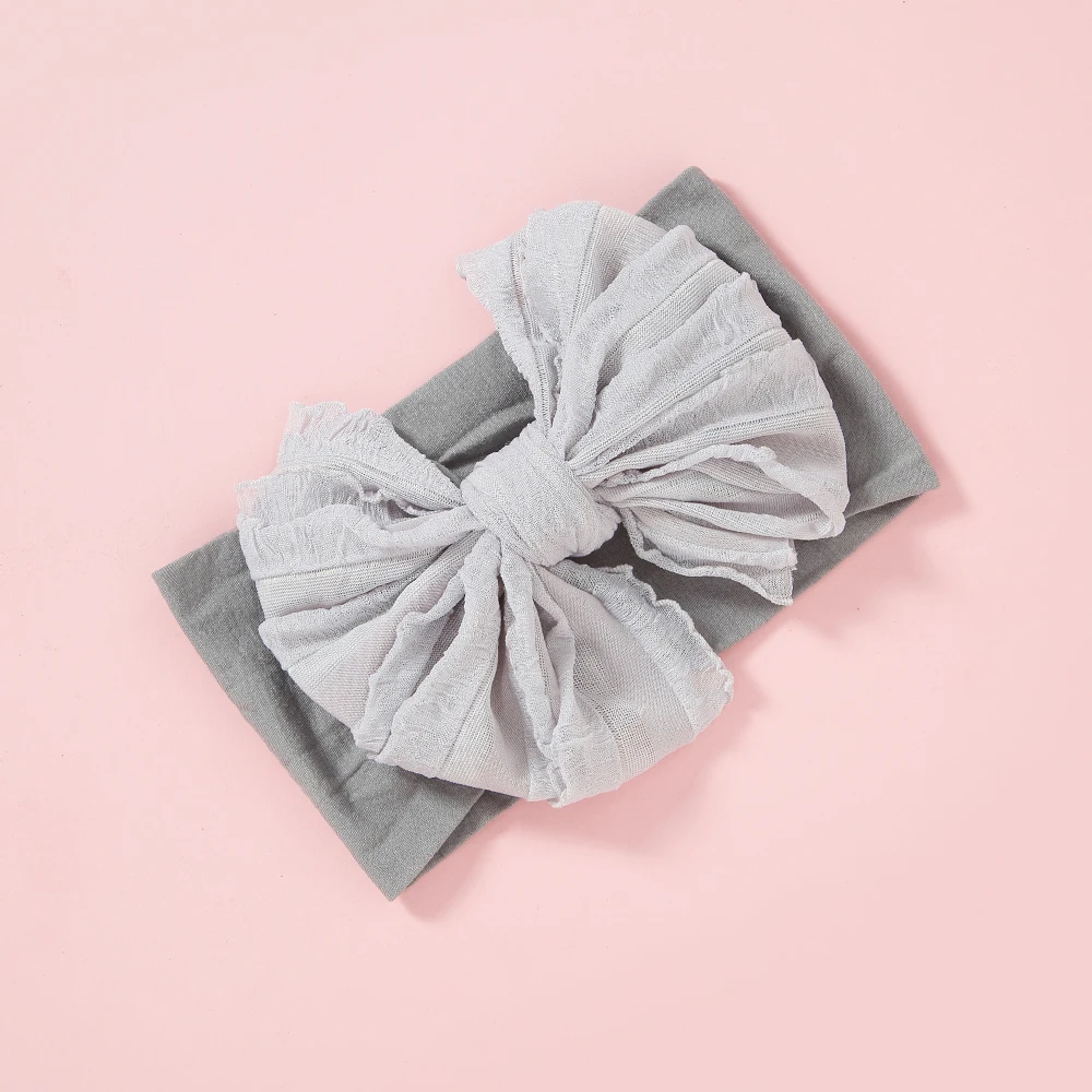 Bow Baby Headbands For Newborn Soft Elastic Nylon Hair Bands Ruffle Bow Infant Headband For Kid Girl Headwear Hair Accessories