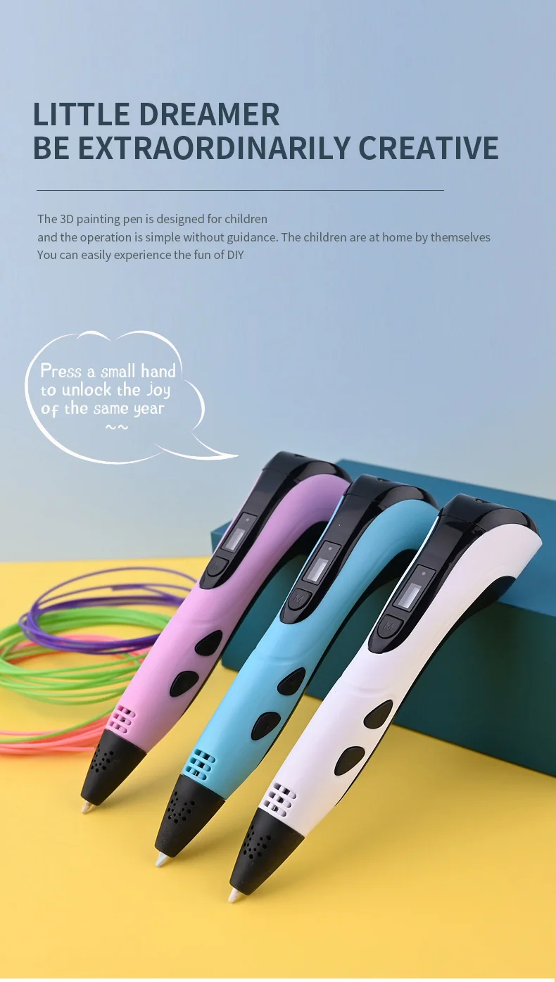 New Style 3D Printing Pen 3D Pen Set for Kids with Power Supply Pla Filament Travel Case Birthday Christmas Gift for Kids