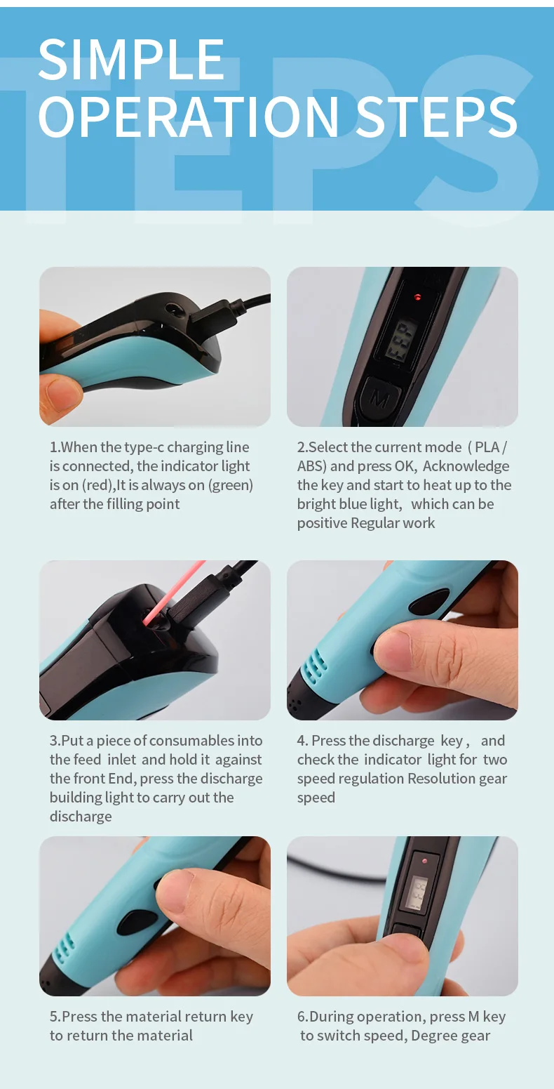 New Style 3D Printing Pen 3D Pen Set for Kids with Power Supply Pla Filament Travel Case Birthday Christmas Gift for Kids