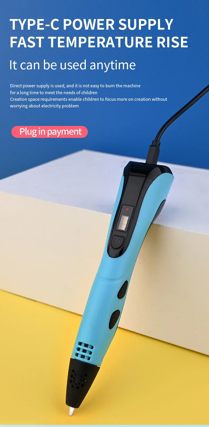New Style 3D Printing Pen 3D Pen Set for Kids with Power Supply Pla Filament Travel Case Birthday Christmas Gift for Kids