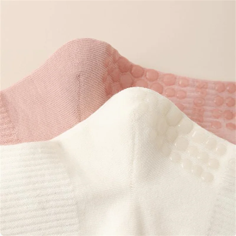 1/2/4/6 Pairs of Yoga Socks Female Medium Length Socks Pure Cotton Anti Slip Silicone Indoor Pilates Women's Sports Sock 2025new