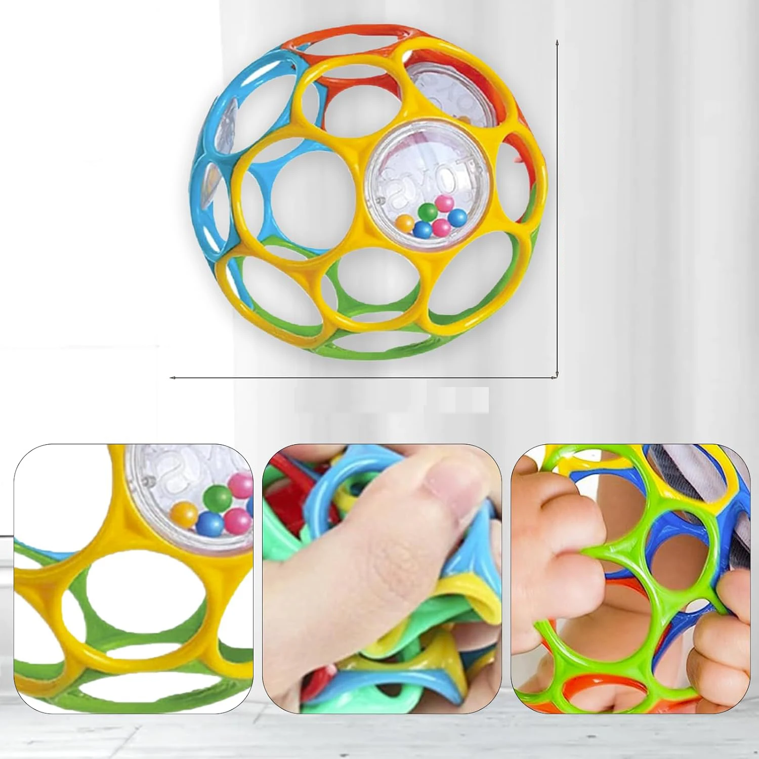 Soft Baby Grasping Ball Rattles with Bell Ball Early Education Educational Sensory Toy Random Color)